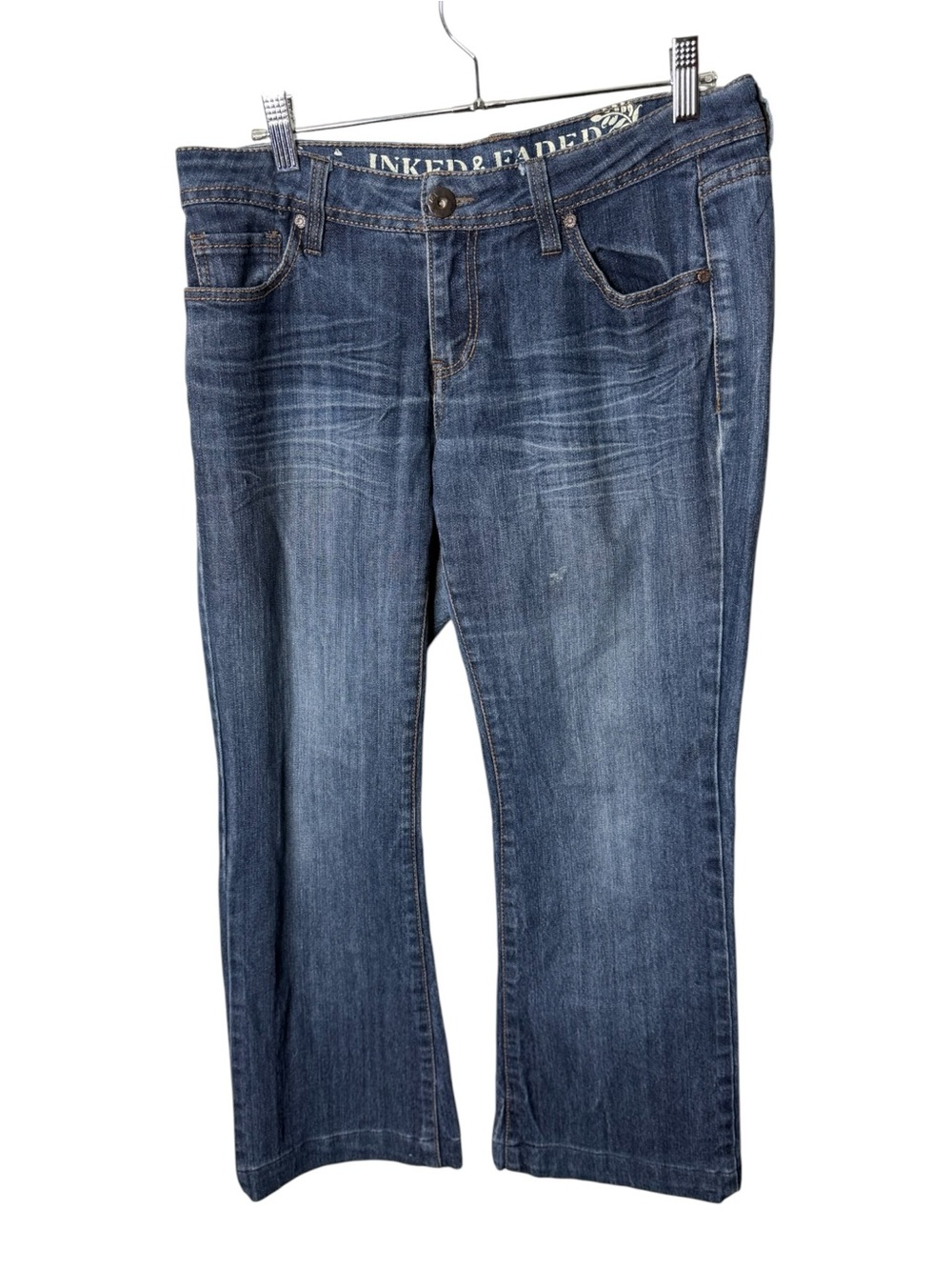 Inked & Faded Blue Size 8 Curvy Flare Jeans